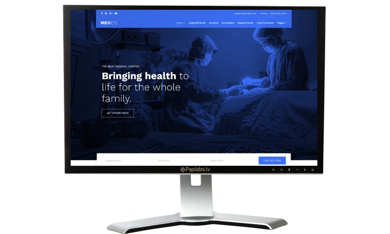 Mājas lapu izstrāde ārstniecības, medicīnas iestādei.