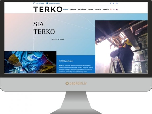 SIA TERKO Kuģu remonta uzņēmuma mājas lapas izstrāde
