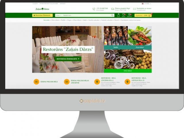 Restorāna Zaļais Dārzs interneta veikala izstrāde