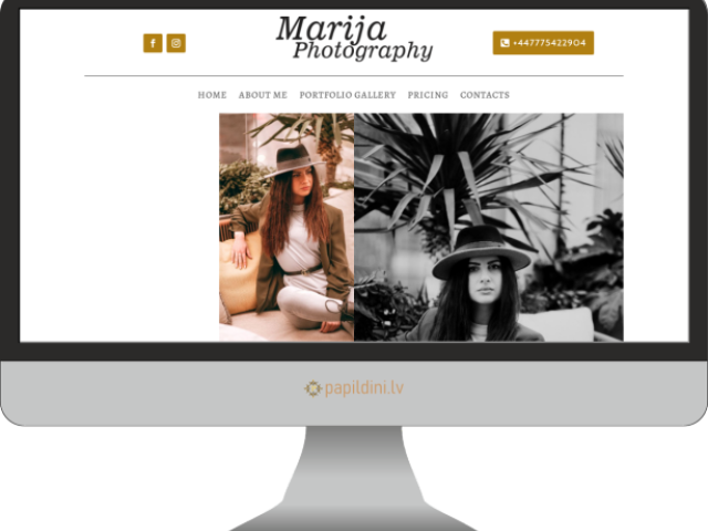Mājas lapas izstrāde fotogrāfam Lielbritānijā