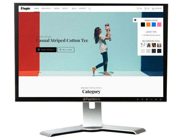 Interneta katalogu izstrāde, apģērbu tirdzniecībai online